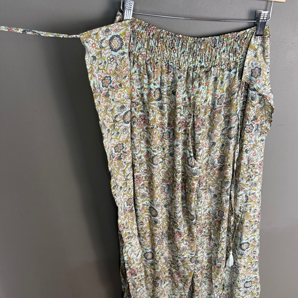 Paani Wide Leg Pants Womens Large India Floral Block Print NWT Boho Genie Kantha - Picture 5 of 10